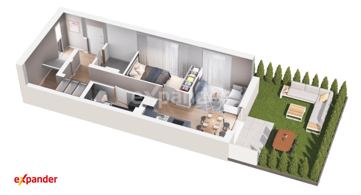 Dwupoziomowe mieszkanie 89 m² z ogródkiem i Smart Home Wrocław, Konduktorska  89m2 Foto 1