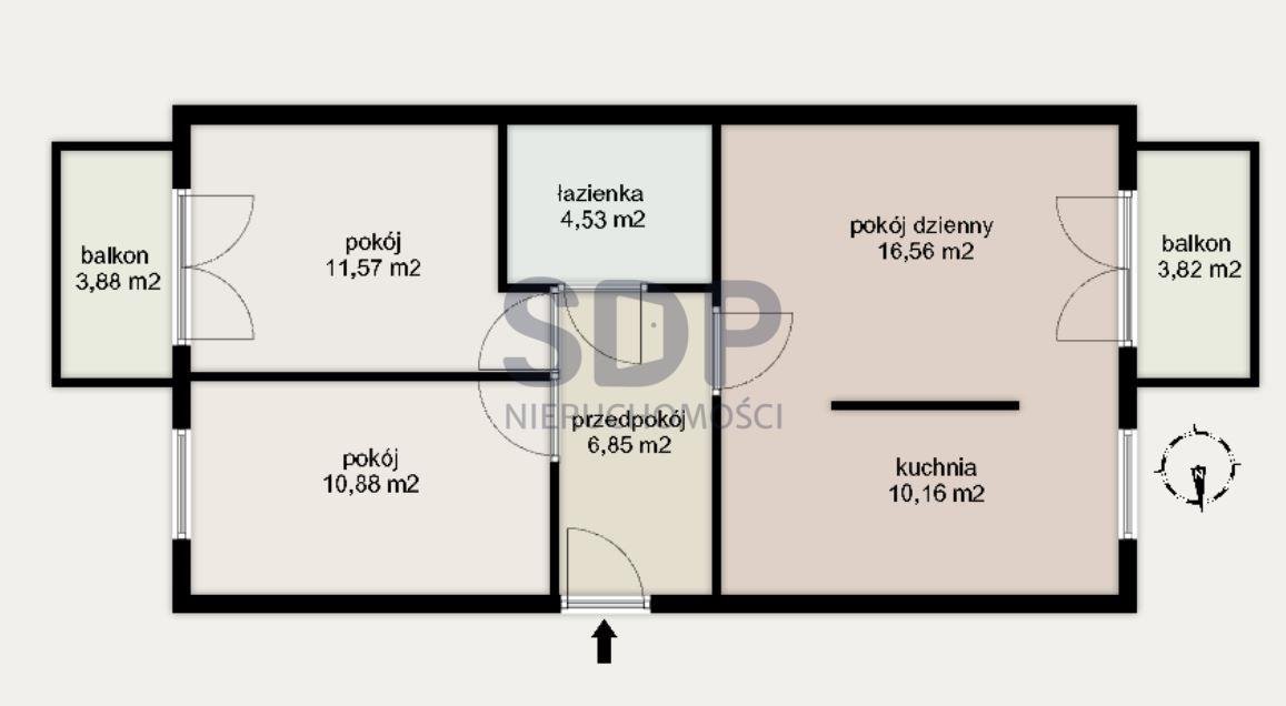 Mieszkanie trzypokojowe na sprzedaż Wrocław, Krzyki, Jagodno, Buforowa  61m2 Foto 2