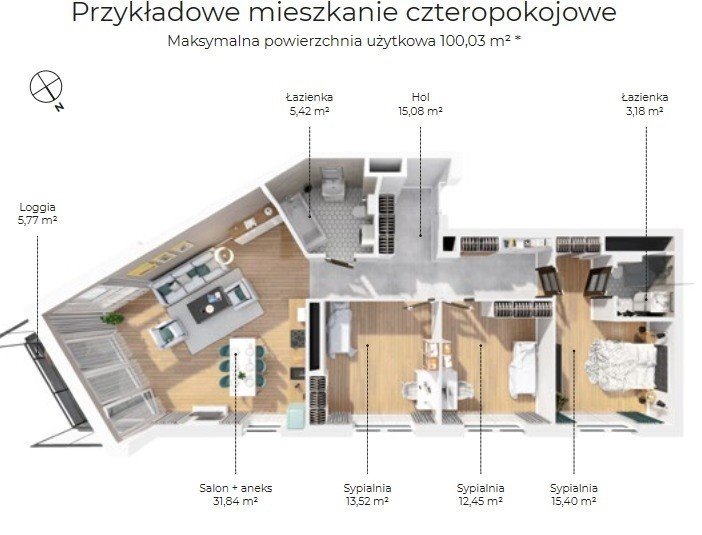 Mieszkanie czteropokojowe  na sprzedaż Katowice  98m2 Foto 1