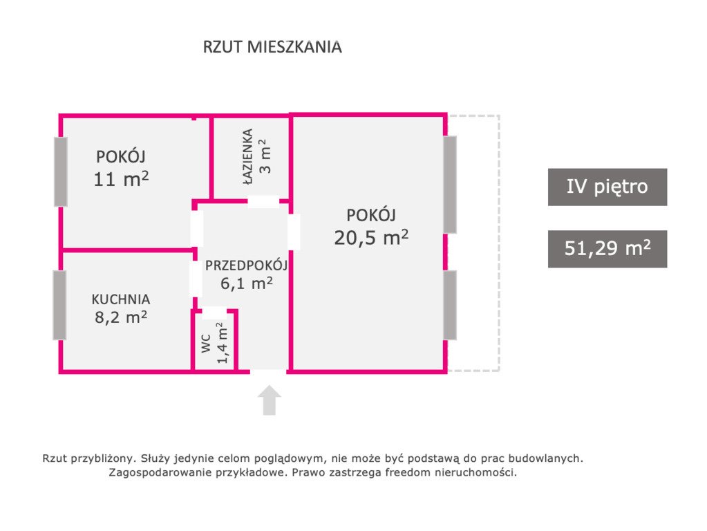 Mieszkanie dwupokojowe na sprzedaż Zawiercie, Henryka Sienkiewicza  51m2 Foto 1