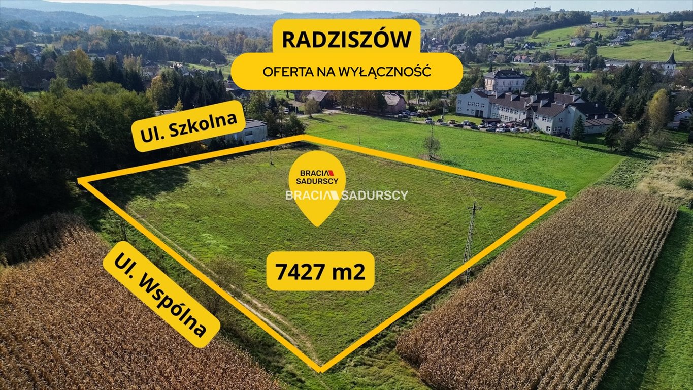 Działka budowlana 7 427 m² w Radziszowie (cisza, szybki dostęp) Radziszów, Szkolna  7 427m2 Foto 1