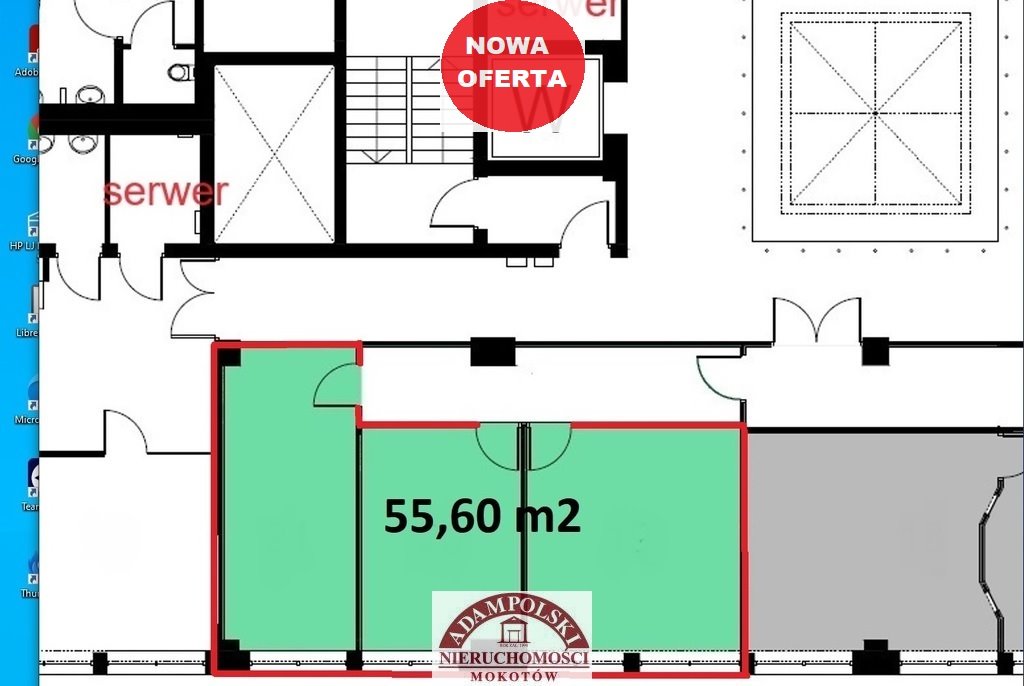 Nowoczesny lokal biurowy 55,6 m2 z klimatyzacją i parkingiem Warszawa, Mokotów  56m2 Foto 1
