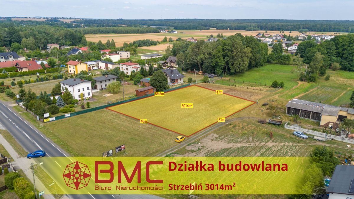 Działka budowlana na sprzedaż Strzebiń, Boczna  3 014m2 Foto 1