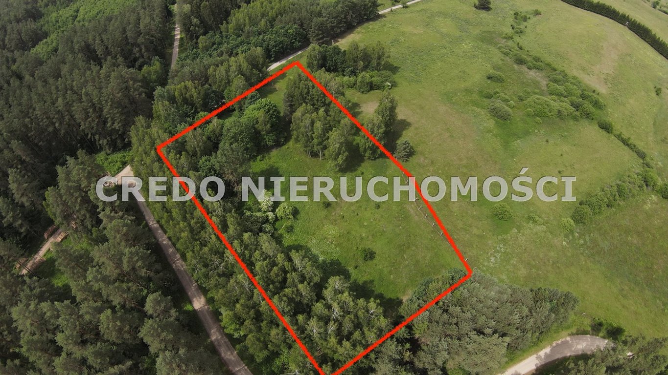 Urokliwa działka siedliskowa 6800 m² z fundamentami, lasem i dojazdem 15 km od Olsztyna Kaborno  6 800m2 Foto 1