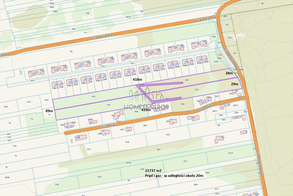 Działka 21 737 m² w Warszawie - media w pobliżu Warszawa, Białołęka, Mańki-Wojdy, Kroczewska  21 737m2 Foto 1
