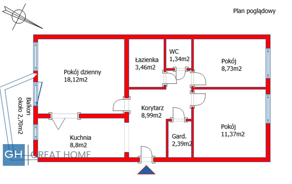 Mieszkanie trzypokojowe na sprzedaż Warszawa, Mokotów, Jadźwingów  63m2 Foto 12