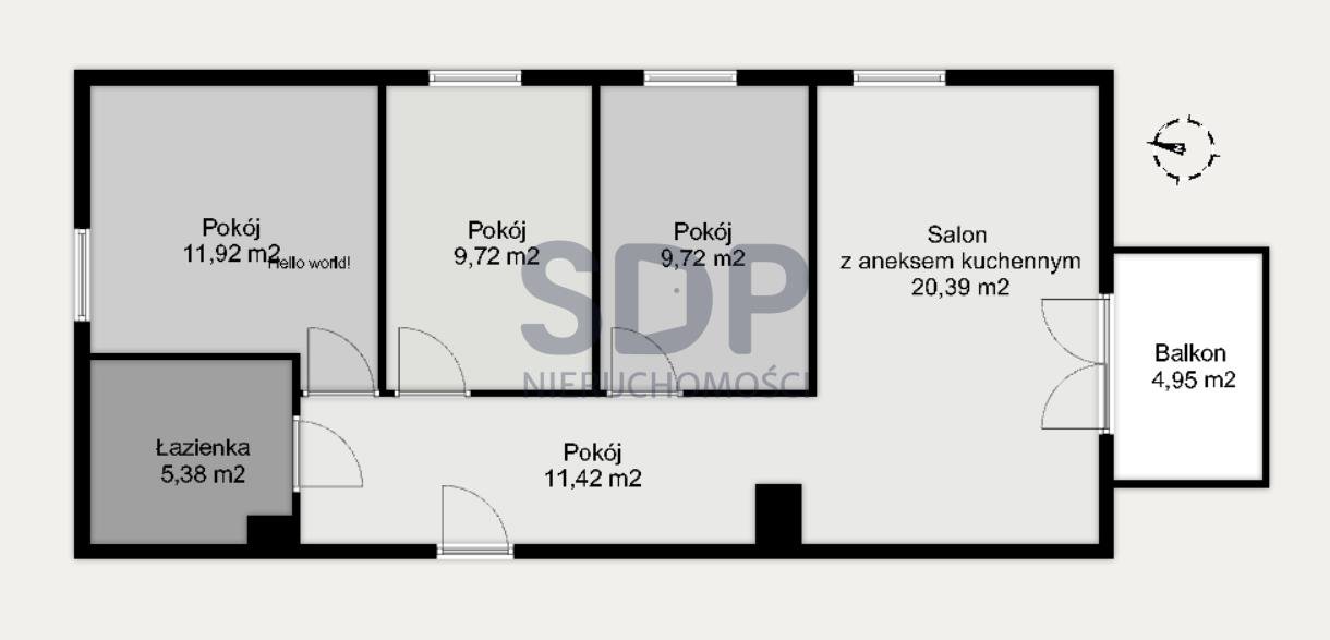 Mieszkanie czteropokojowe  na sprzedaż Wrocław, Psie Pole, Lipa Piotrowska, Kominiarska  69m2 Foto 2