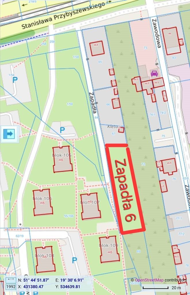 Do sprzedania działka 1321 m² z warunkami zabudowy w Łodzi Łódź, Zapadła  1 321m2 Foto 1