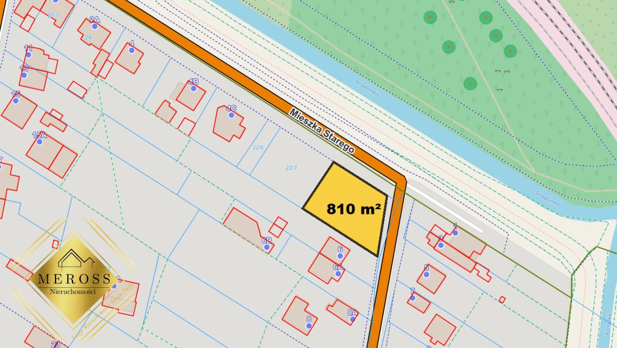 Działka budowlana 810 m² z mediami w Stradomie - szybki dostęp Częstochowa, Stradom  810m2 Foto 1