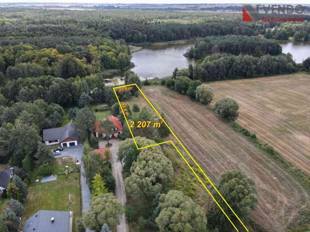 Działka 2207 m² pod rezydencję w Borowo Młyn z widokiem Borowo-Młyn, Jerzykowska  2 207m2 Foto 1