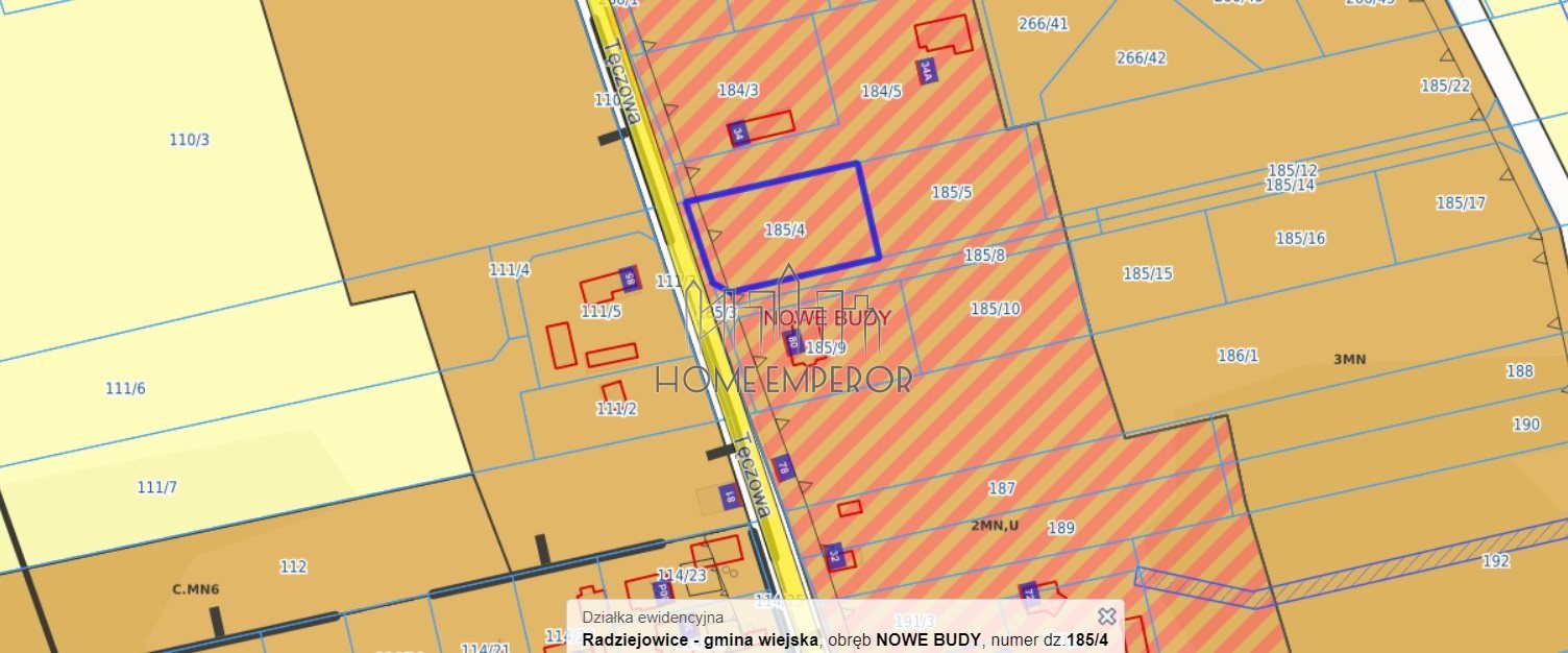 Działka budowlana na sprzedaż Nowe Budy, Tęczowa  1 501m2 Foto 1