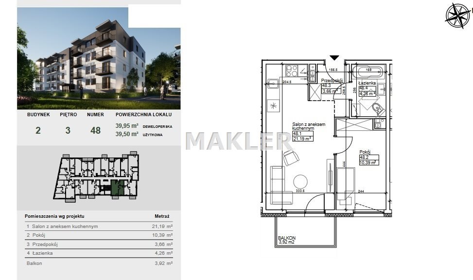 Mieszkanie dwupokojowe na sprzedaż Bydgoszcz, Szwederowo  40m2 Foto 6