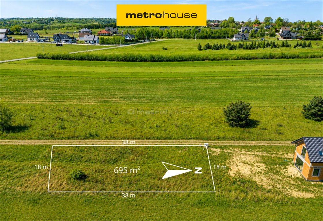 Działka budowlana 695 m² z projektem domu, blisko jeziora Mierzęcice, Zasadzina  695m2 Foto 1
