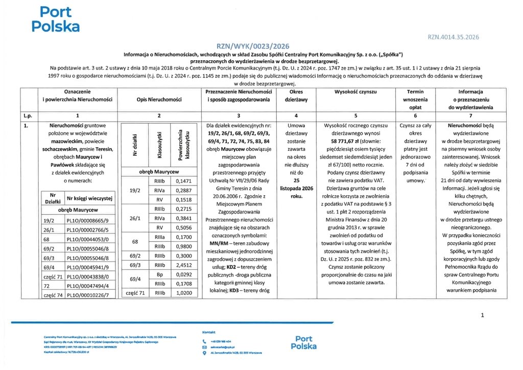 Działka do wynajęcia w Teresinie, 27,9 ha, CPK Teresin  279 430m2 Foto 1