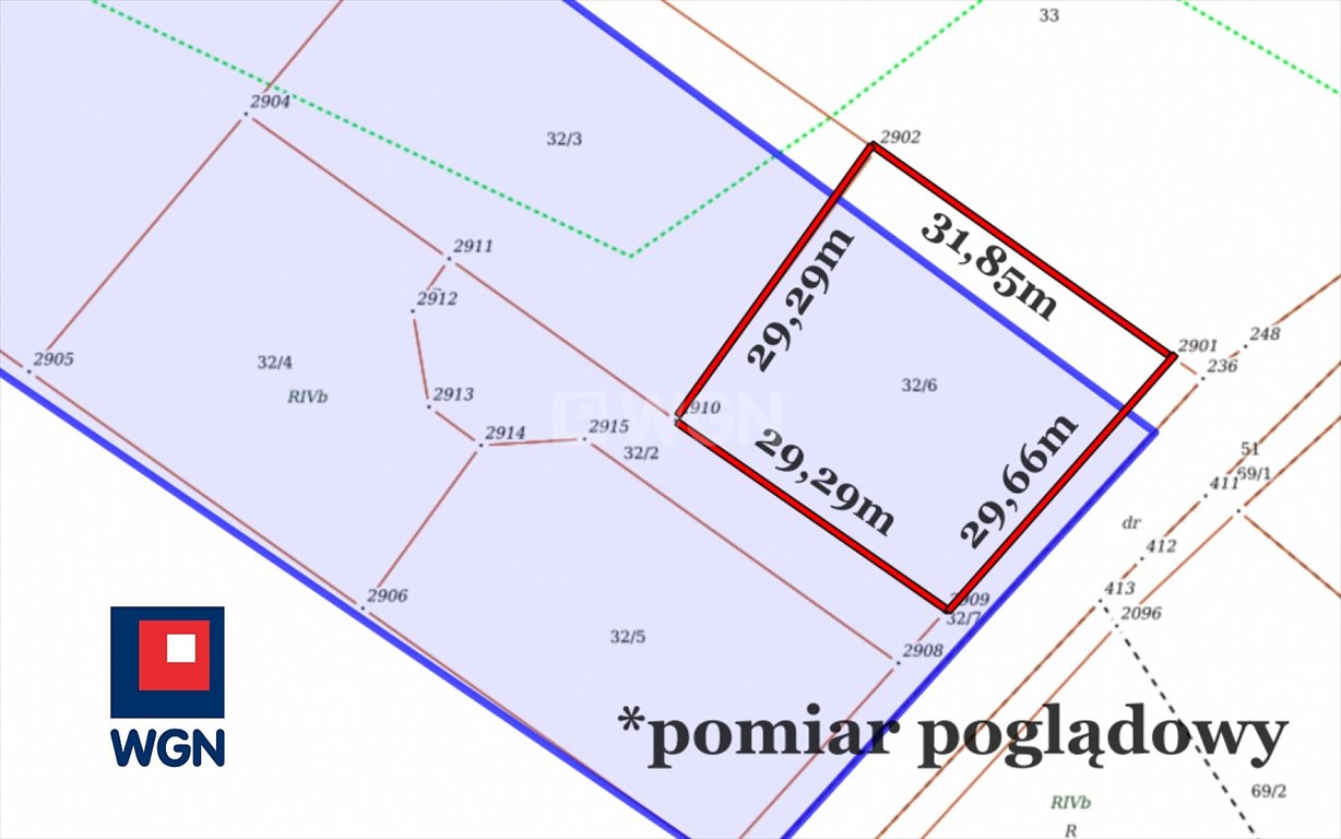 Działka budowlana na sprzedaż Mierzwin, Centrum  901m2 Foto 3