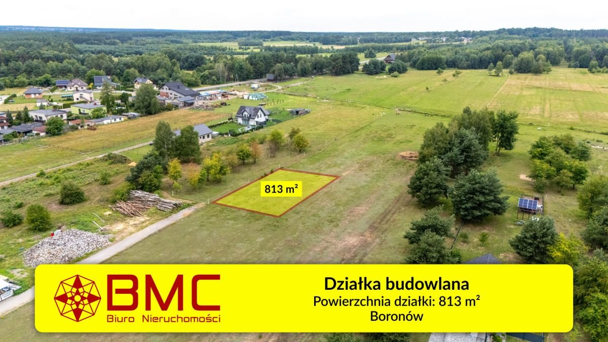 Działka budowlana 813 m² w Boronowie z udziałem w drodze Boronów, Grabińska  813m2 Foto 1