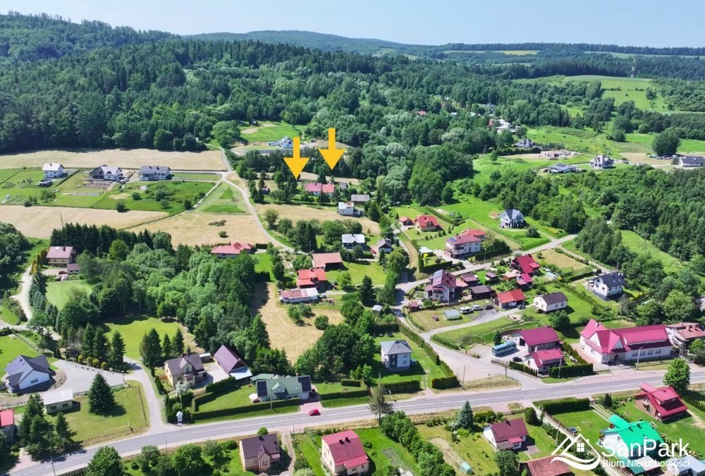 Działka budowlana 22 arów z warunkami zabudowy, media, asfalt Zagórz, Wielopole  2 222m2 Foto 1
