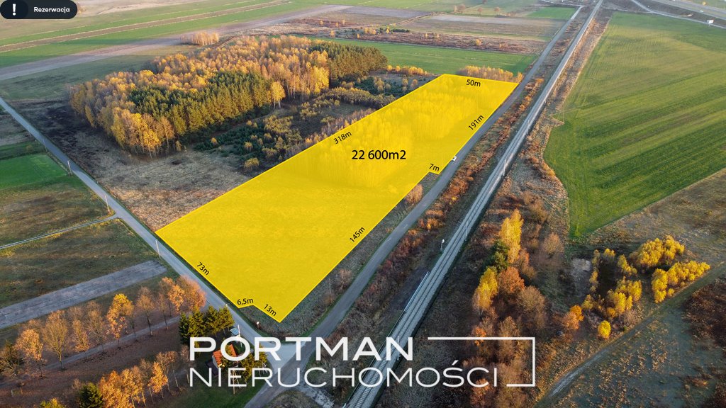 Działka usługowo-produkcyjna 22 600 m² przy S17, media Lubice  22 600m2 Foto 1