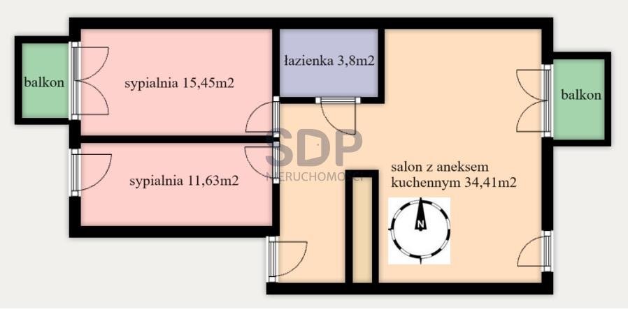 Mieszkanie trzypokojowe na sprzedaż Wrocław, Psie Pole, Poświętne, Kamieńskiego Macieja  75m2 Foto 2