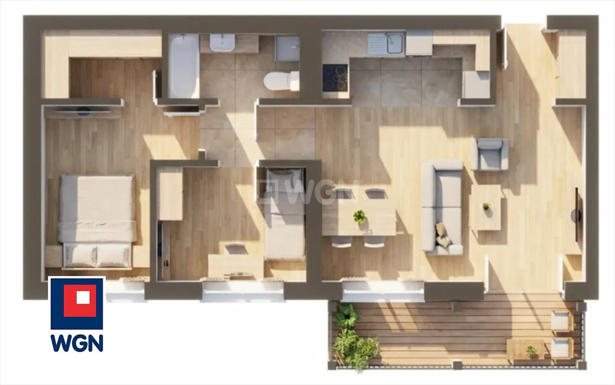 Nowoczesne 3-pokojowe mieszkanie z windą i opcją zakupu parkingu Głogów, Wojska Polskiego  60m2 Foto 1