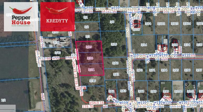 Działka 3450 m2 w Łężycach, las, media, spokojna okolica Łężyce, Brzozowa  3 450m2 Foto 1