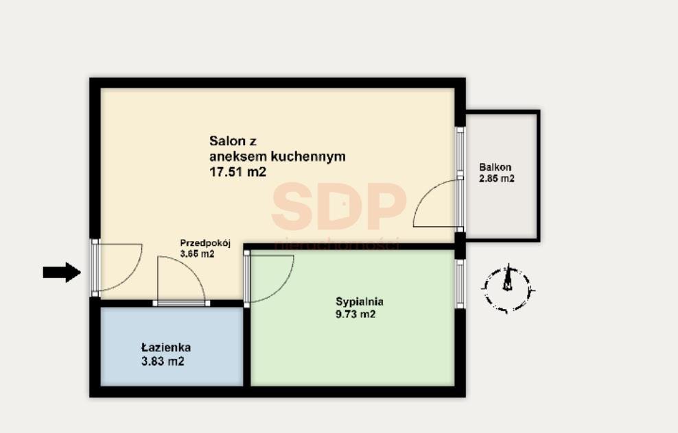 Mieszkanie dwupokojowe na sprzedaż Wrocław, Maślicka  35m2 Foto 2