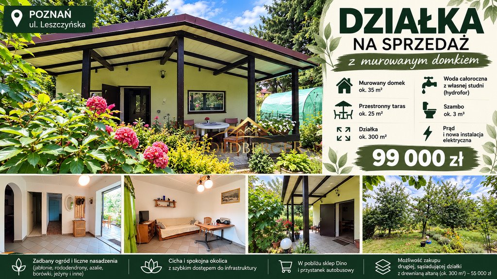 Działki z domkiem 600 m² w Poznaniu - zapraszam Poznań, Leszczyńska  300m2 Foto 1