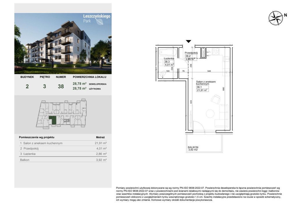 Kawalerka na sprzedaż Bydgoszcz, Szwederowo, Stanisława Leszczyńskiego  29m2 Foto 4