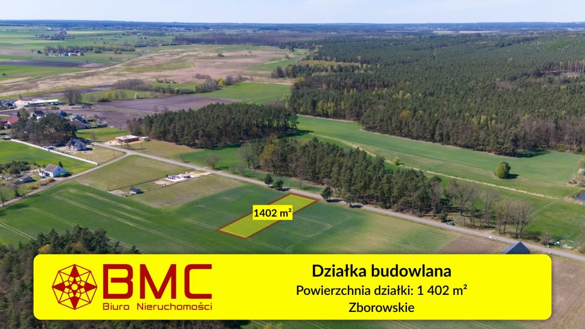 Sprzedam działkę 1402 m² w Zborowskim - spokojna okolica Zborowskie, Dolna  1 402m2 Foto 1