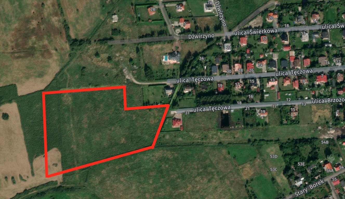 Działka inwestycyjna 31 720 m² w Dźwirzynie, rolne tereny Dźwirzyno, Tęczowa  31 720m2 Foto 1