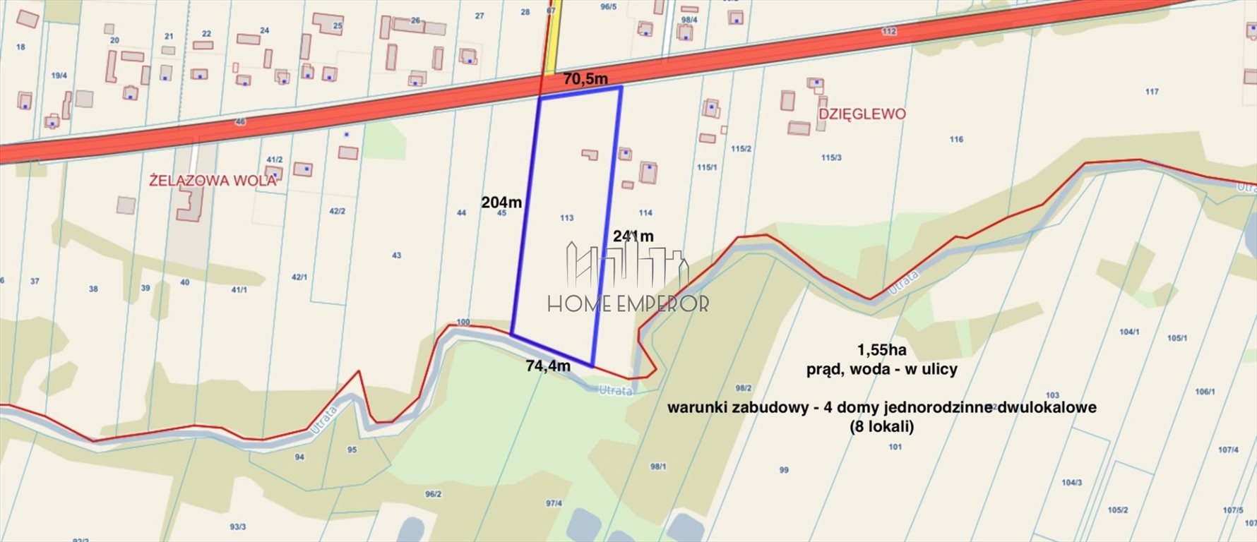 Zapraszam do zakupu działki 15 600 m² z mediami i warunkami zabudowy Dzięglewo  15 600m2 Foto 1