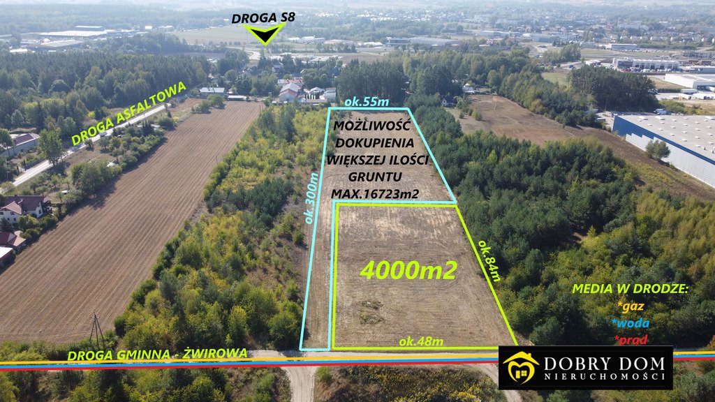Polecam działkę komercyjną 4000m² z projektem hali i biurami Żółtki  4 000m2 Foto 1