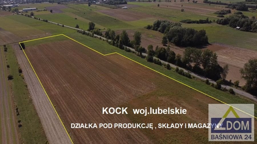 Działka inwestycyjna 49,6 tys. m² w Kocku z możliwością budowy magazynów Kock, Kock Rolny  49 603m2 Foto 1