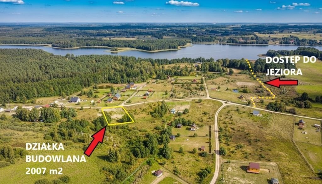 Działka budowlana z udziałem w jeziorze Krzywe (Sajzy) Sajzy, Dębowa  2 007m2 Foto 1