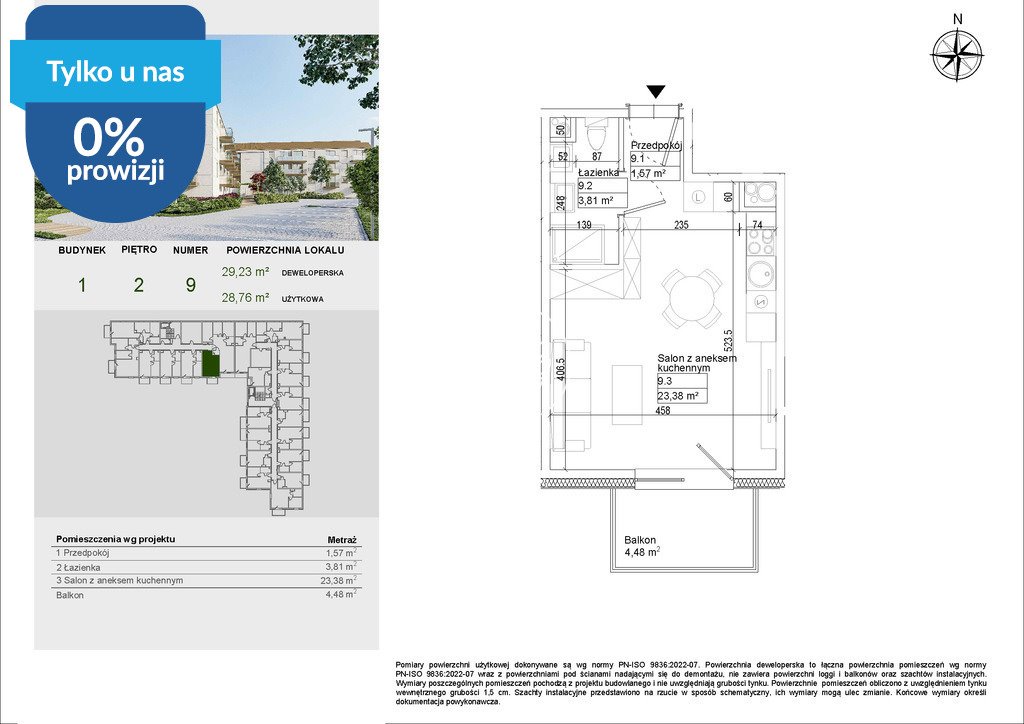 Nowoczesne 28,76 m² w Osielsku – idealne dla inwestorów Osielsko, Aleja Adama Mickiewicza  29m2 Foto 1