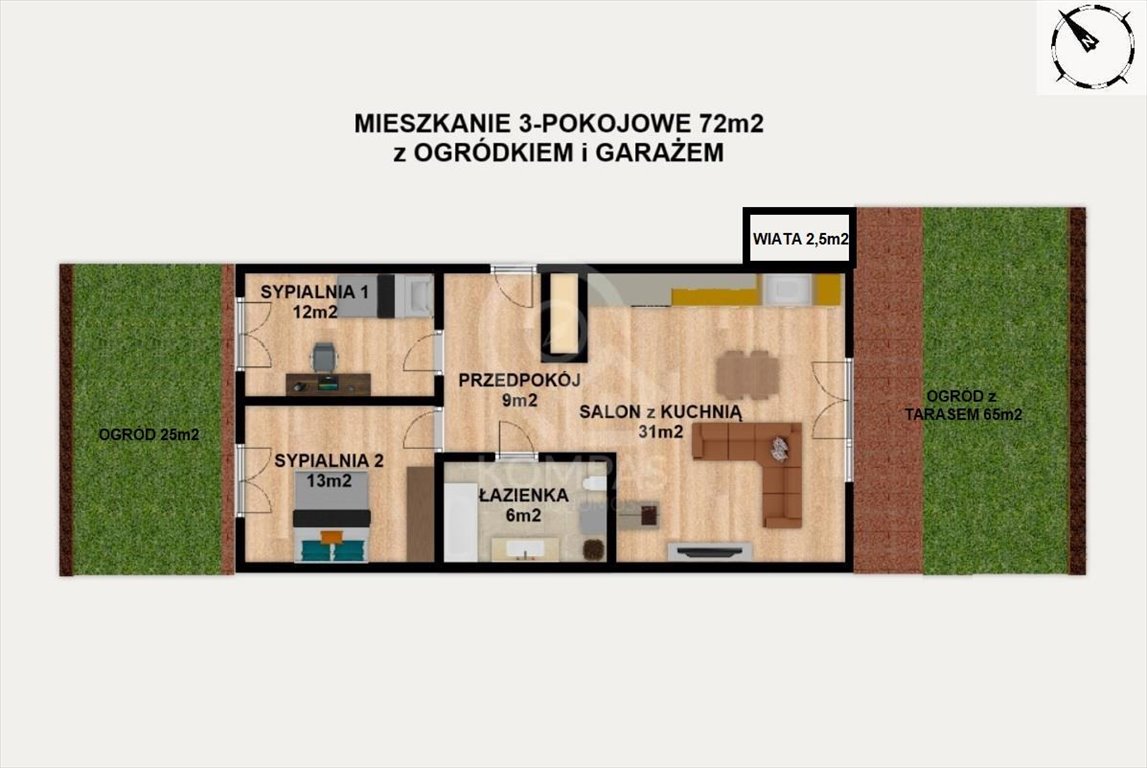 Mieszkanie trzypokojowe na sprzedaż Wrocław, Wrocław-Krzyki, Jagodno, Buforowa  72m2 Foto 1