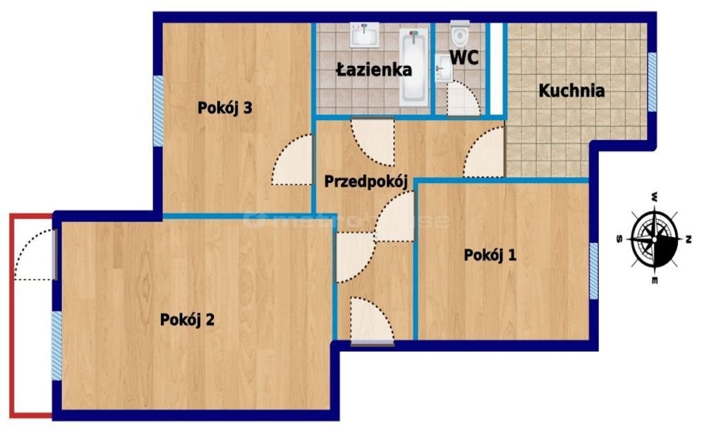 Mieszkanie trzypokojowe na sprzedaż Chojnów  61m2 Foto 2