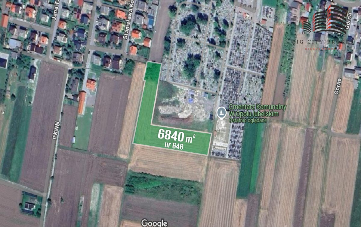 Działka usługowa 6840 m² pod inwestycję funeralną - polecam! Opole Lubelskie, Józefowska  6 840m2 Foto 1