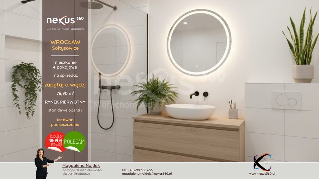 Mieszkanie czteropokojowe  na sprzedaż Wrocław, Sołtysowice, Sołtysowice, Lothara Herbsta  77m2 Foto 1