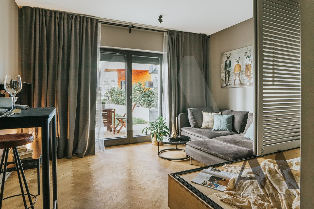 Nowoczesne studio z tarasem w Angel City, centrum Wrocławia Wrocław, gen. Romualda Traugutta  28m2 Foto 1