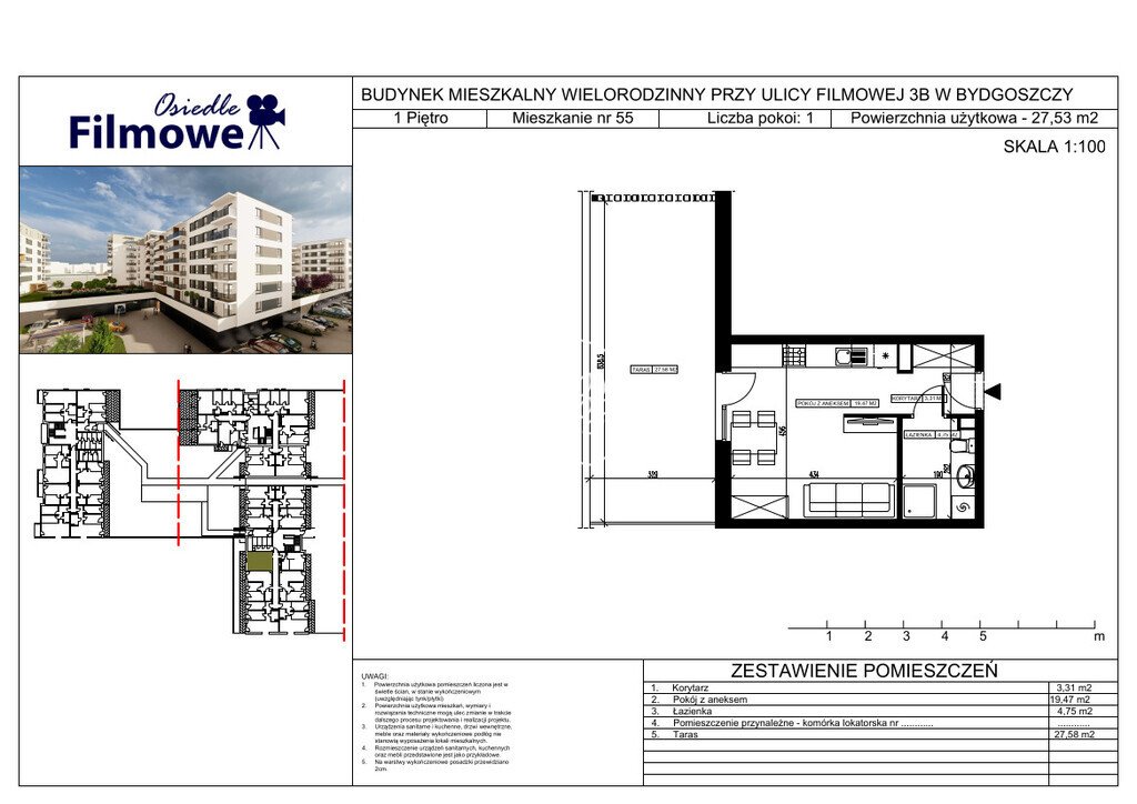 Kawalerka na sprzedaż Bydgoszcz, Bartodzieje Małe, Filmowa  28m2 Foto 3