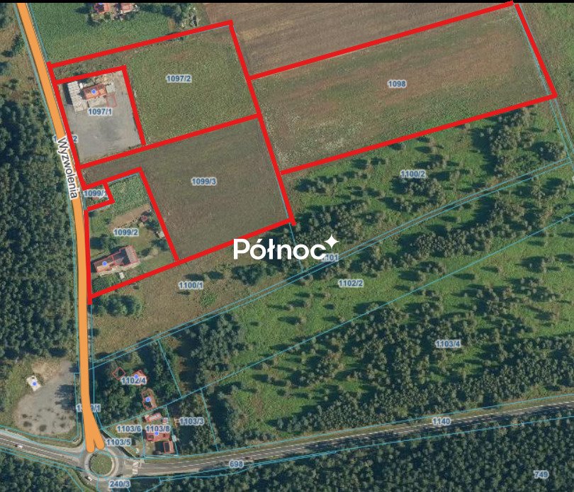 Działka inwestycyjna 54 003 m² w Wykrotach - blisko autostrady Wykroty, Wyzwolenia  54 003m2 Foto 1
