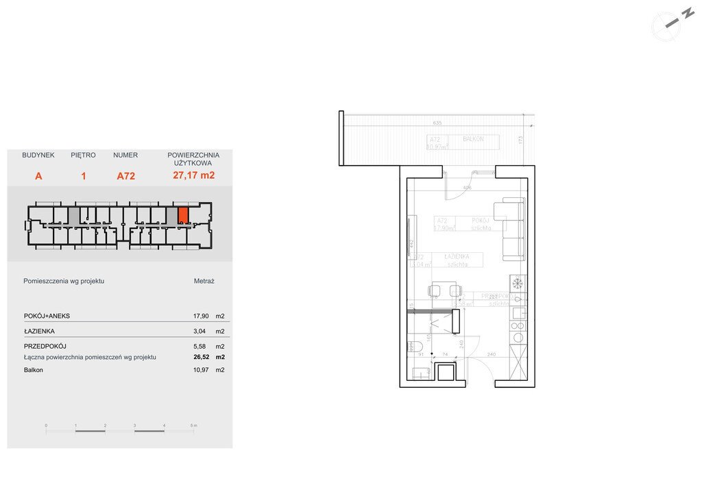 Atrakcyjne 26,95 m² w Bielawach – idealne dla singla lub pod inwestycję Bydgoszcz, Bielawy, Jana Karola Chodkiewicza  27m2 Foto 1