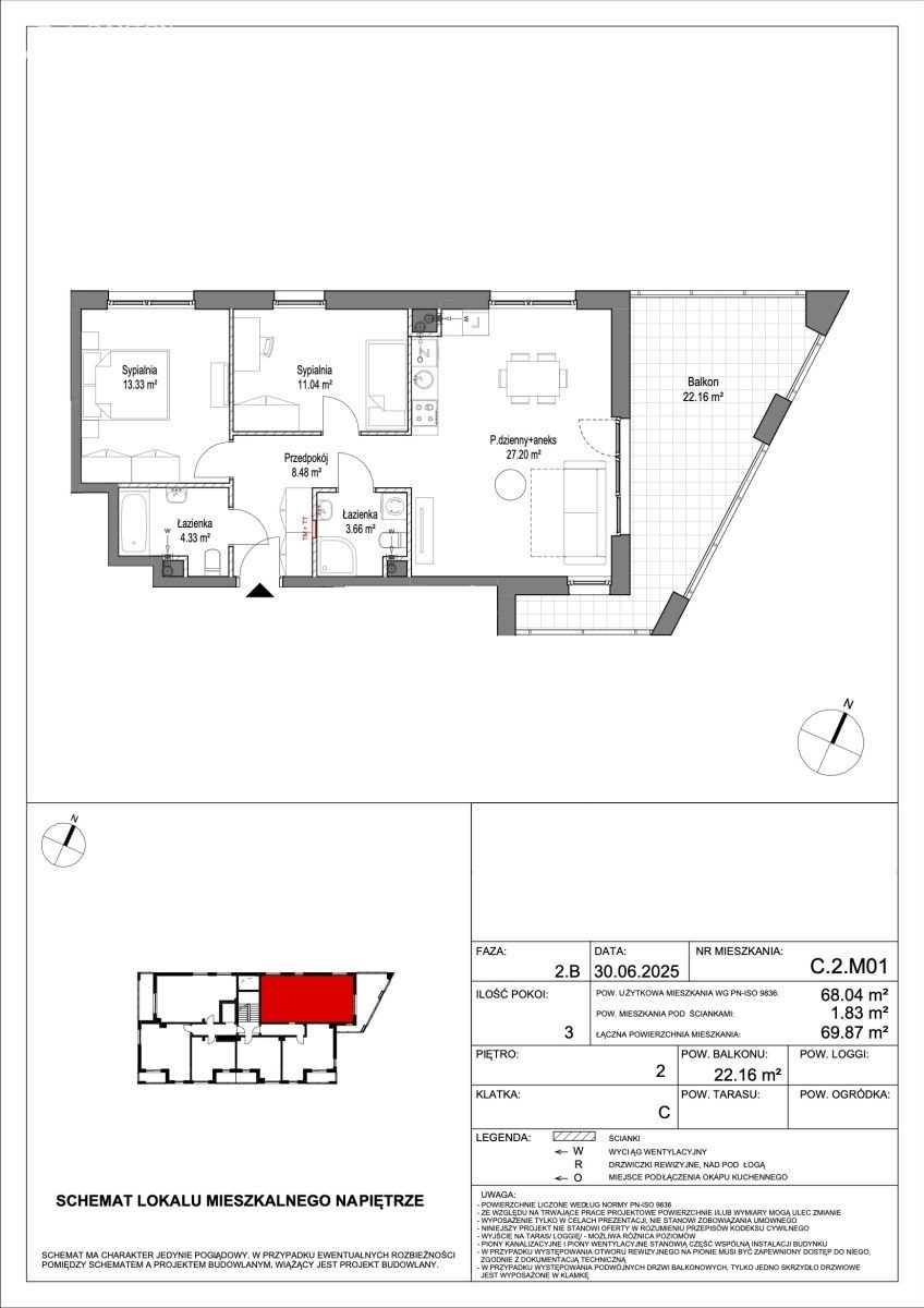 Nowoczesny apartament 68 m² z tarasem - Zaspa Gdańsk Gdańsk, Zaspa, Leszczyńskich  68m2 Foto 1