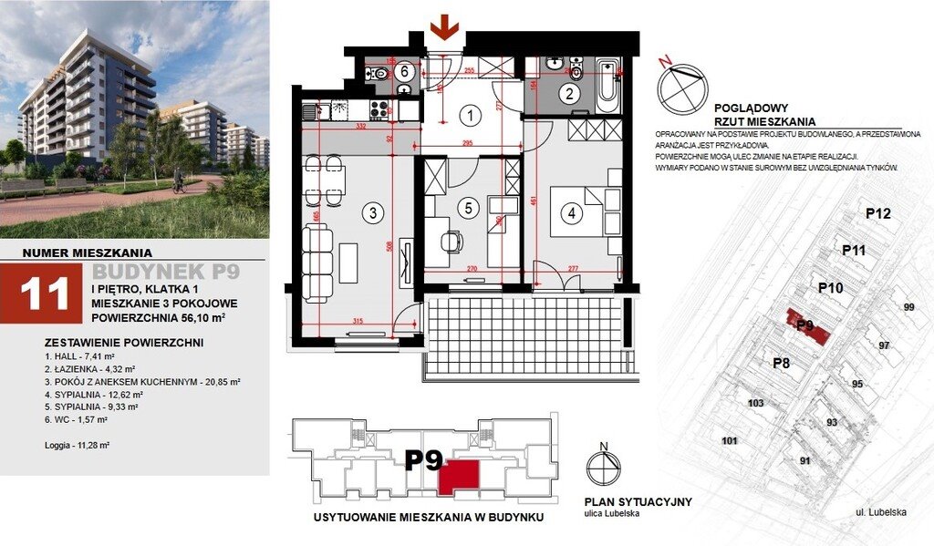 Mieszkanie trzypokojowe na sprzedaż Rzeszów, Lubelska  56m2 Foto 4