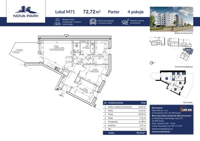 Mieszkanie czteropokojowe  na sprzedaż Łomża, Akademicka  73m2 Foto 1