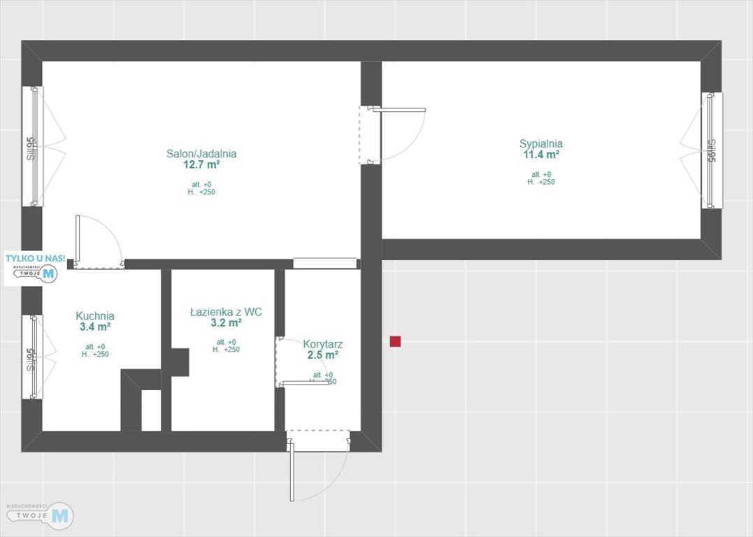 Polecam 2-pokojowe mieszkanie 34,38 m² do remontu na os. Jagiellońskim Kielce, Kielce, os. Jagiellońskie  34m2 Foto 1
