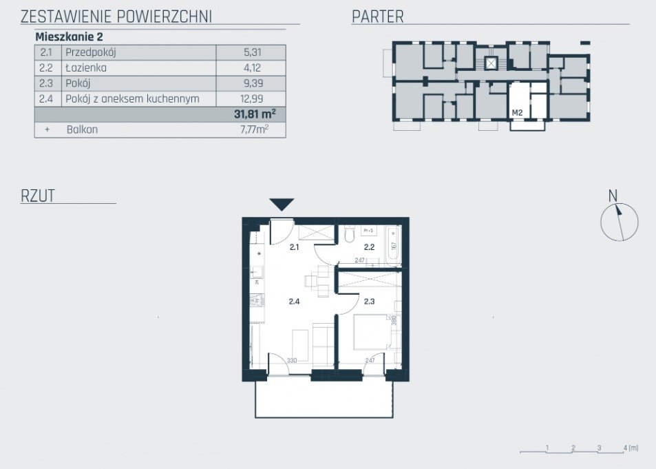 Mieszkanie dwupokojowe na sprzedaż Rzeszów, al. gen. Władysława Sikorskiego  32m2 Foto 4