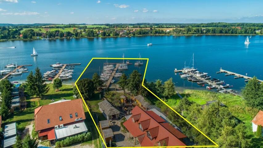 Działka z portem i tawerną nad jeziorem Boczne/Niegocin Rydzewo, Mazurska  2 316m2 Foto 1