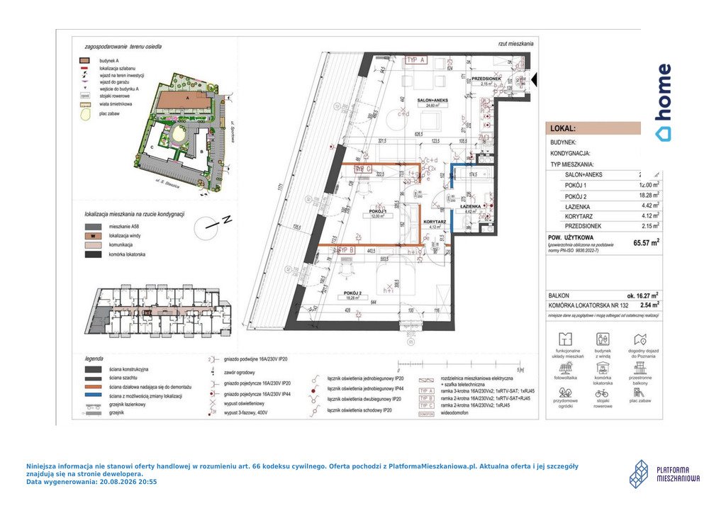 Zapraszam do 3-pokojowego mieszkania 65,57 m² z balkonem w Szamotułach Szamotuły  66m2 Foto 1